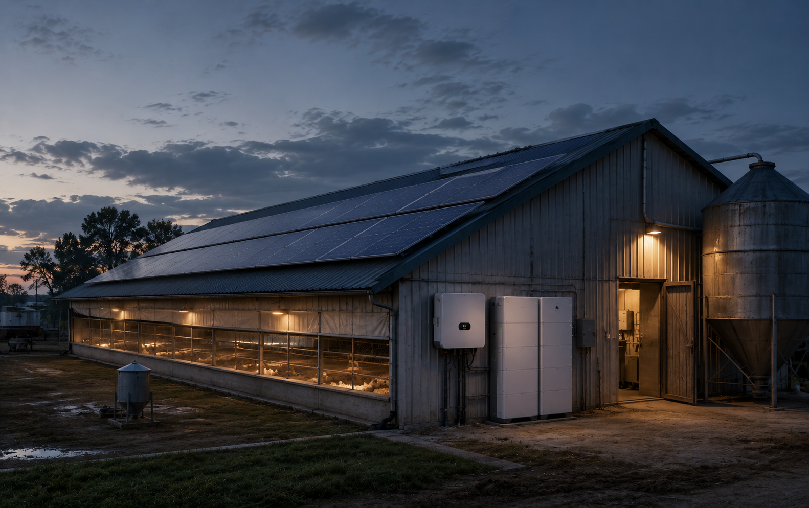 Granja avícola con generación solar